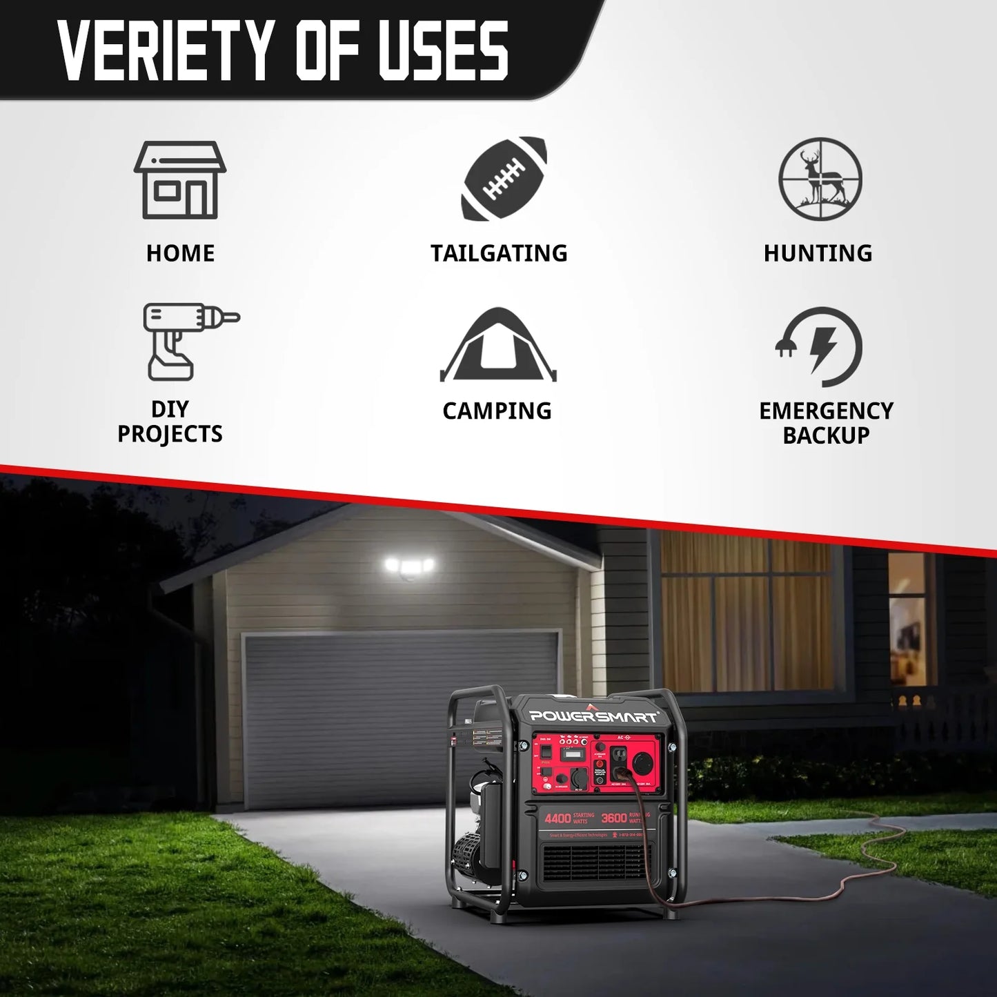 4400-Watt Gasoline Generator for Outdoor and Home Use,Epa Compliant
