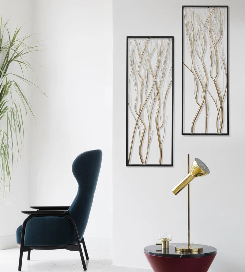 Gold Metal Branch Wall Decor Set