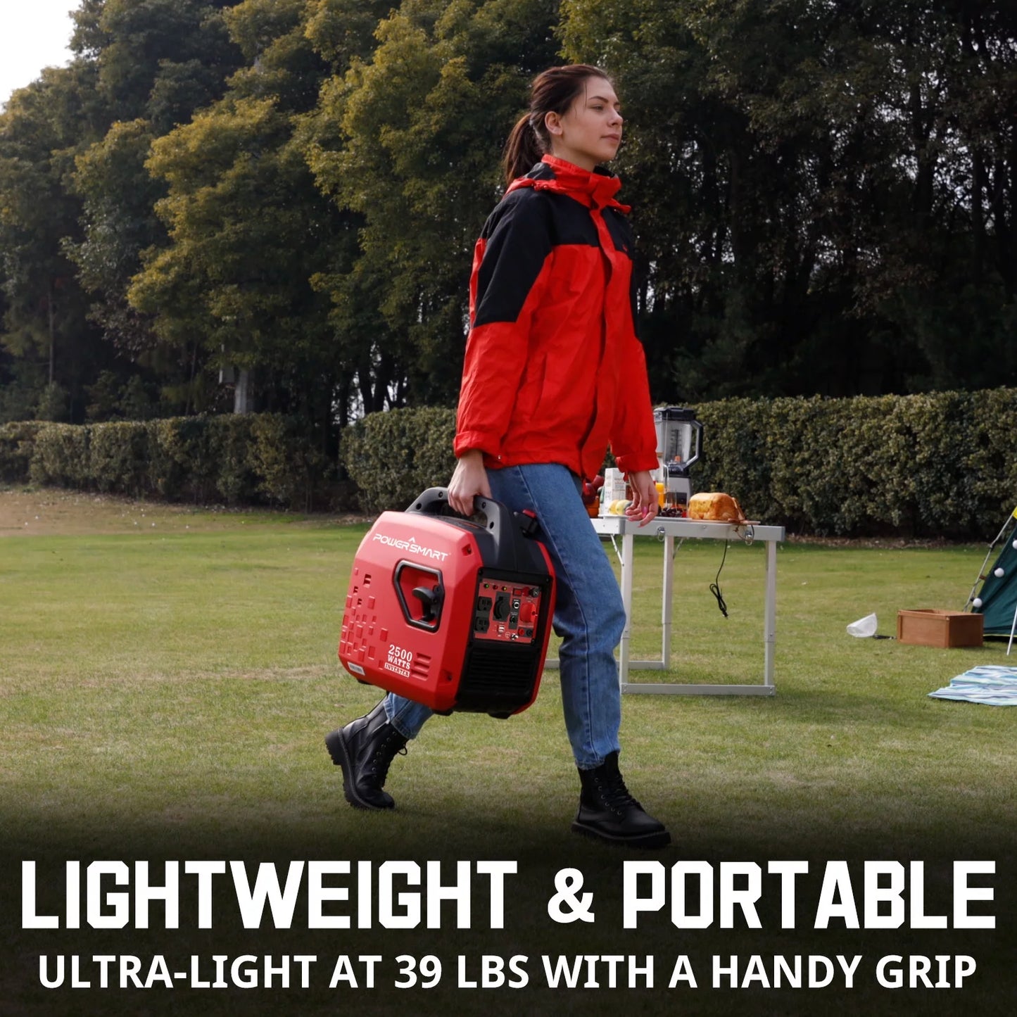 2500W Portable Inverter Gas Generator,Super Quiet,Low Oil Shutdown,Ultra Lightweight for Camping