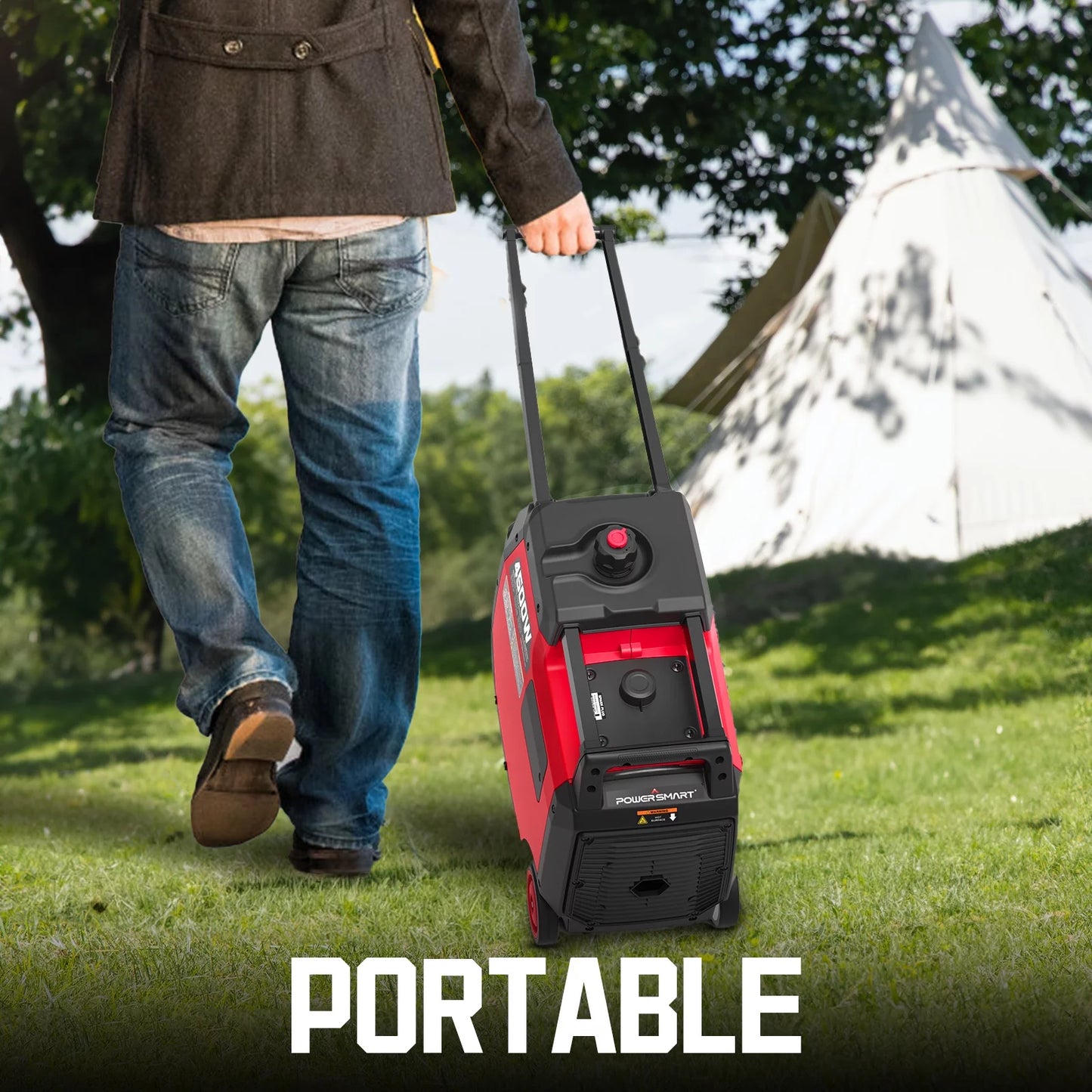 4500W Portable Inverter Gas Generator with Electric Start for Home Emergencies with Wheel