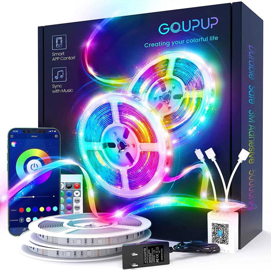 LED Strip Lights,Rope Lights,Bluetooth APP Control,Color Changing Light Strip,Lights Sync with Music,Para Cuarto,Led Lights for Bedroom