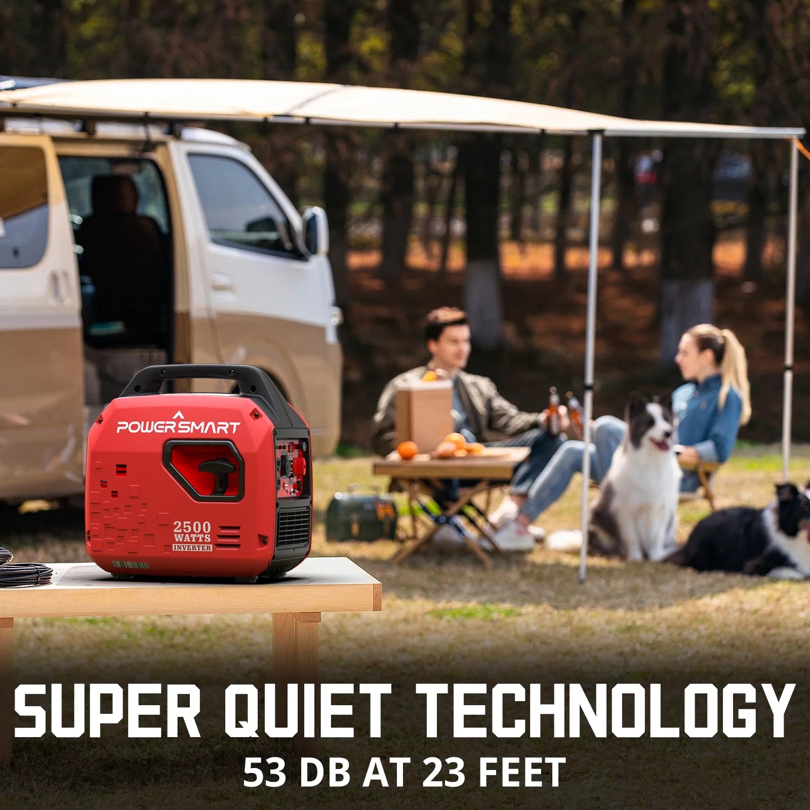2500W Portable Inverter Gas Generator,Super Quiet,Low Oil Shutdown,Ultra Lightweight for Camping