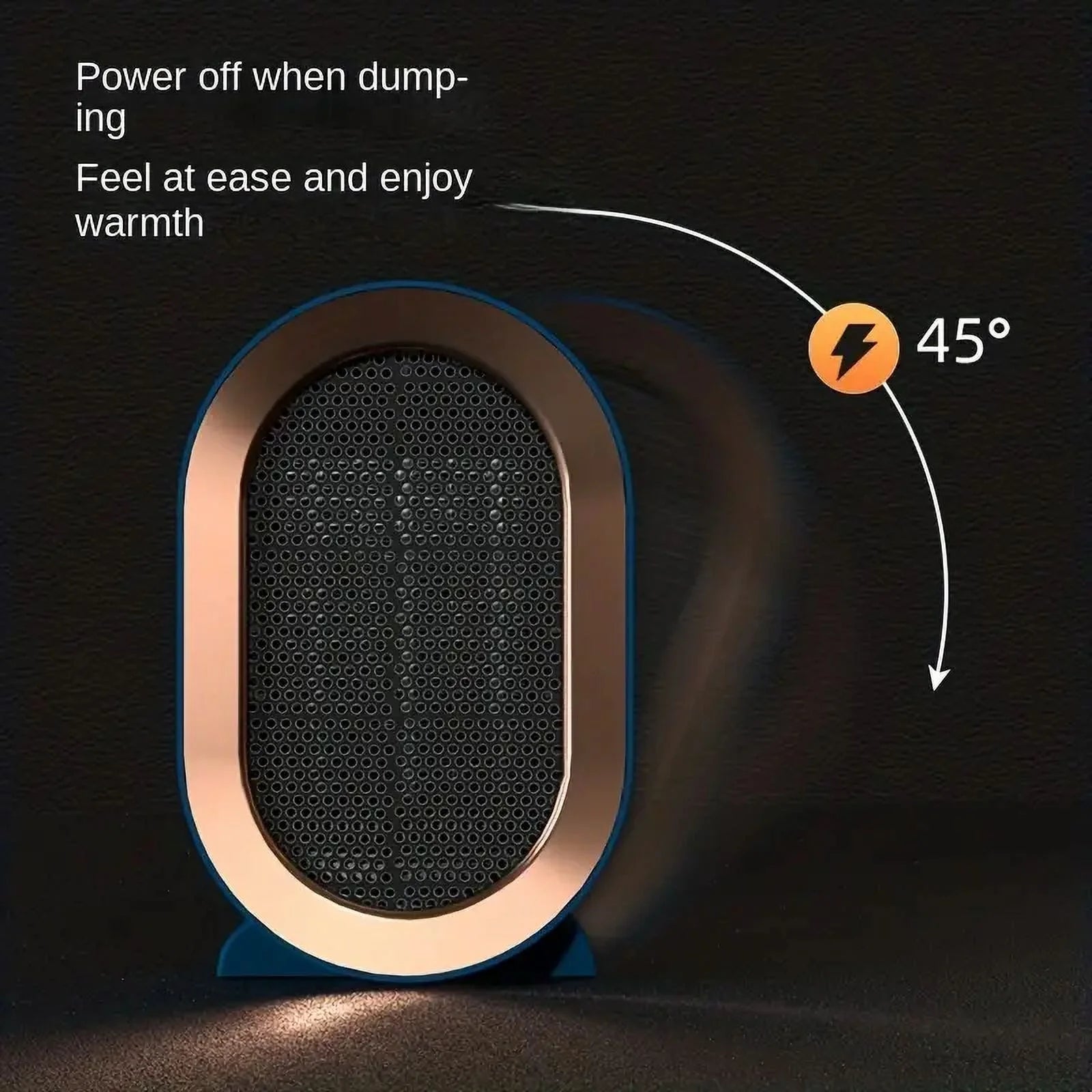 Space Heaters for Small Room, 1200W with Thermostat, Overheating & 45°Tip-Over Protection for Office Home, Green