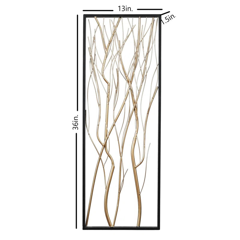 Gold Metal Branch Wall Decor Set