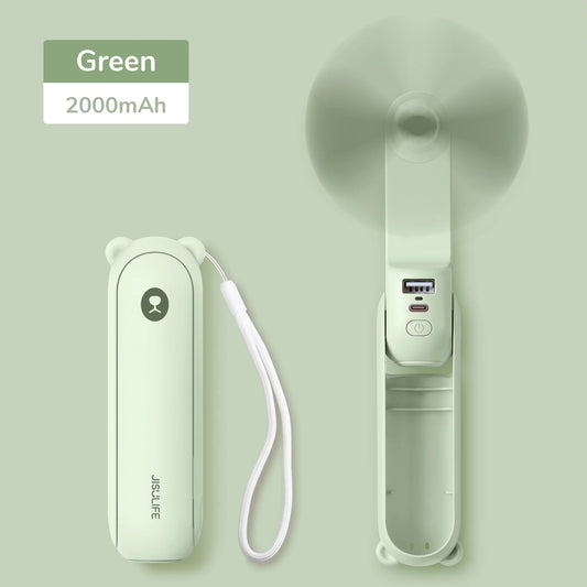 Handheld Mini Fan, 3 in 1 Hand Fan, USB Rechargeable Small Pocket Fan [12-19 Working Hours] with Power Bank, Flashlight Feature,Portable Fan for Travel, Gifts for Women/Adults/Mom/Her