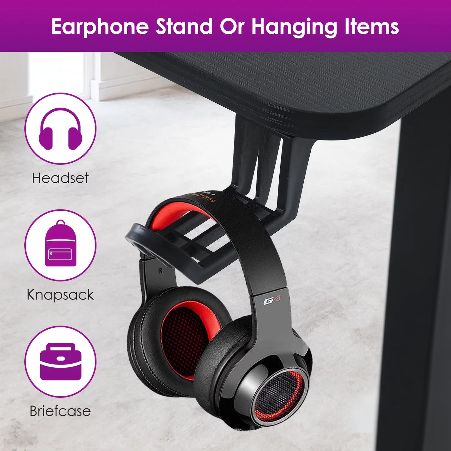 Height Adjustable Standing Desk 48X24 Inch, Electric Stand up Desk Raising Desk Ergonomic Desk Large Standing Desk with Headphone Holder & 2 Memory Function Work Desk for Home Office, Black