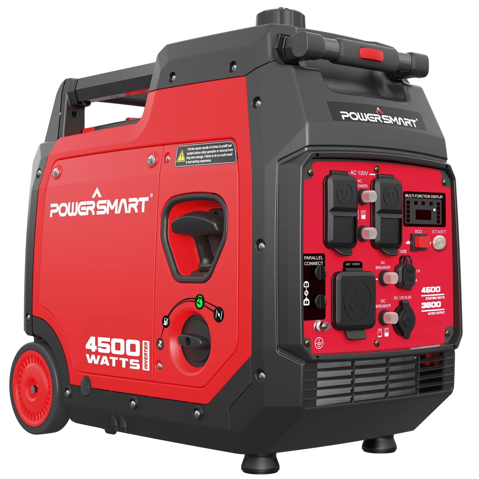 4500W Portable Inverter Gas Generator with Electric Start for Home Emergencies with Wheel