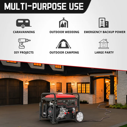 459CC Gas Powered Portable Outdoor Generator, 12000 Peak Watt for Home Use,Db5095