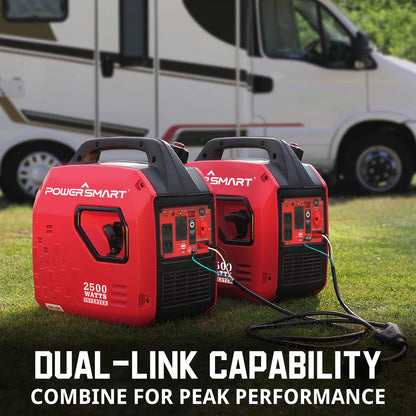 2500W Portable Inverter Gas Generator,Super Quiet,Low Oil Shutdown,Ultra Lightweight for Camping