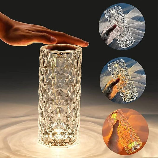 16 Colors LED Crystal Lamp Rose Light Touch Table Lamps Bedroom